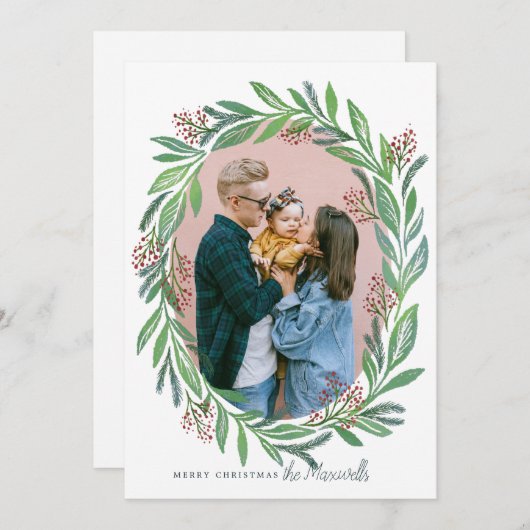 Illustrierter Leaf-Foto Einladung (Vorne/Hinten)