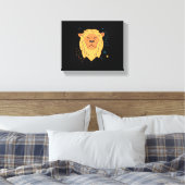 Illustrierter Lion Head Leinwanddruck (Insitu (Schlafzimmer))