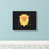 Illustrierter Lion Head Leinwanddruck (Insitu (Holzboden))