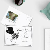 Illustrierter Minimalistischer B/W-Script-Wedding- Postkarte