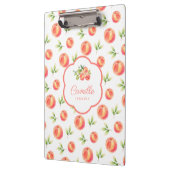 Illustrierter Name personalisiert Peach Klemmbrett (Links)