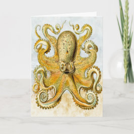 Illustrierter Octopus Tintenfisch Geburtstagskarte Karte