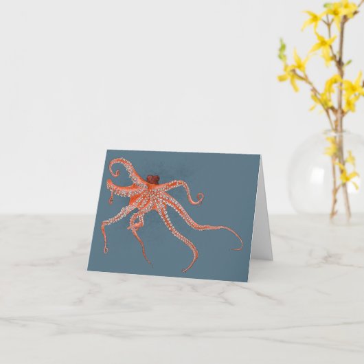 Illustrierter Oktopus Karte (Gelbe Blume)