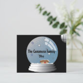 Illustrierter Personalisierter SnowGlobe-Benutzerd Postkarte (Stehend Vorderseite)