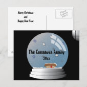Illustrierter Personalisierter SnowGlobe-Benutzerd Postkarte (Vorne/Hinten)