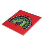 illustrierter Pfau Fliese (Seite)