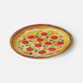 Illustrierter Pizzahintergrund geruhen Pappteller (Schrägansicht)