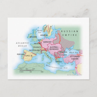 Illustrierter Plan für Europa Postkarte