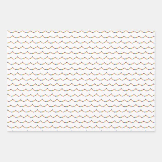 Illustrierter Regenbogen Pom Poms Weihnachtsfeiert Geschenkpapier Set (Vorderseite 2)