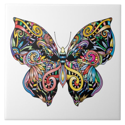 Illustrierter Schmetterling Fliese (Vorderseite)
