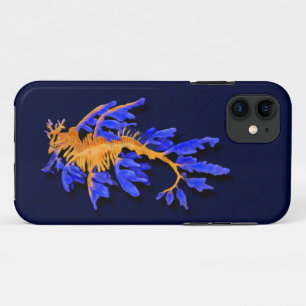 Illustrierter Seeadragon aus Gold und Blauer Leine Case-Mate iPhone Hülle