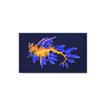 Illustrierter Seeadragon aus Gold und Blauer Leine