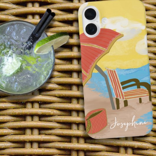 Illustrierter Sommerstrandstuhl Case-Mate iPhone Hülle