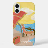 Illustrierter Sommerstrandstuhl Case-Mate iPhone Hülle (Rückseite)