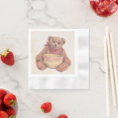 Illustrierter Teddybär mit Vintagem Teacup Serviette (Beispiel)