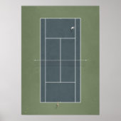 Illustrierter Tennisplatz von oben Poster (Vorne)