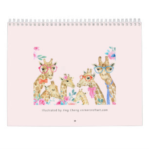Illustrierter Tierfamilienkalender Kalender