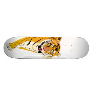 Illustrierter Tiger Skateboard