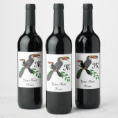 Illustrierter Toco Toucan Tropenvogel Weinetikett (Flaschen)