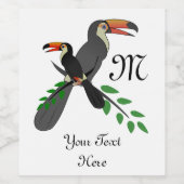 Illustrierter Toco Toucan Tropenvogel Weinetikett (Einzelnes Label)