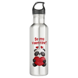 Illustrierter Valentinstag in Rot und Schwarz Edelstahlflasche