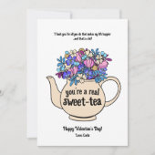 Illustrierter Valentinstag süßer Tee Feiertagskarte (Vorderseite)