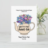 Illustrierter Valentinstag süßer Tee Feiertagskarte (Stehend Vorderseite)