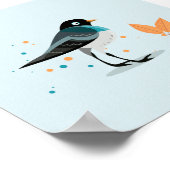 Illustrierter Vogel im Herbst Poster (Ecke)