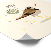Illustrierter Vogel im Sommer Poster (Ecke)