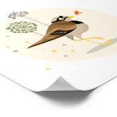 Illustrierter Vogel im Sommer Poster (Ecke)