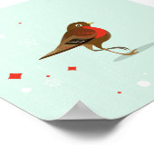 Illustrierter Vogel im Winter Poster (Ecke)