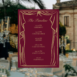Illustrierter Vorhang für Hochzeiten Begleitkarte