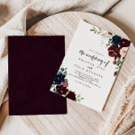 Illustrierter Wasserfarbenfall florale Hochzeit vo Einladung<br><div class="desc">Dieser illustrierte Fall in Aquarellfarbe ist die Hochzeit der Einladung perfekt für eine elegante Hochzeit. Das Design mit kunstvoll handbemalten Aquarellblau,  bordeauxrot,  rot,  rot,  blüten Rose und Pfannkuchen mit eleganten grünen Blätter inspiriere die farbenfrohe,  idyllische Herbstschönheit.</div>
