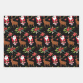 Illustrierter Weihnachtsmann Reindeer Geschenkpapier Set (Vorderseite 3)