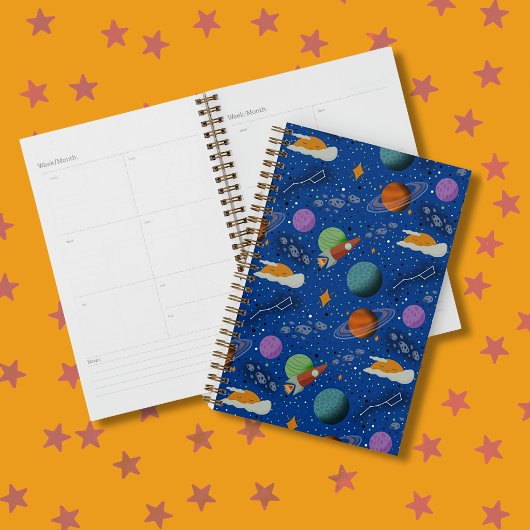 Illustrierter Weltraum-Muster-Planeten Planer