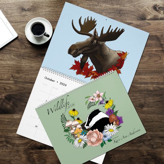 Illustrierter Wildtierkalender 2026 Kalender