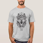 Illustrierter Wolf Dream-Catcher T-Shirt (Vorderseite)