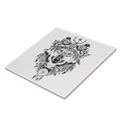 Illustrierter Wolf-Traumfänger Fliese (Seite)