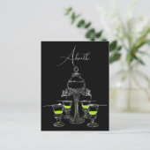 Illustriertes Absinthe-Set Postkarte (Stehend Vorderseite)