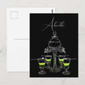 Illustriertes Absinthe-Set Postkarte (Vorne/Hinten)