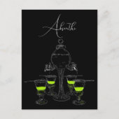 Illustriertes Absinthe-Set Postkarte (Vorderseite)