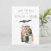 Illustriertes Aquarellfarben Schwarzes Pastellbrau Einladung (Stehend Vorderseite)