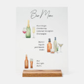 illustriertes Bar-Menü Acrylschild (Vorderseite)