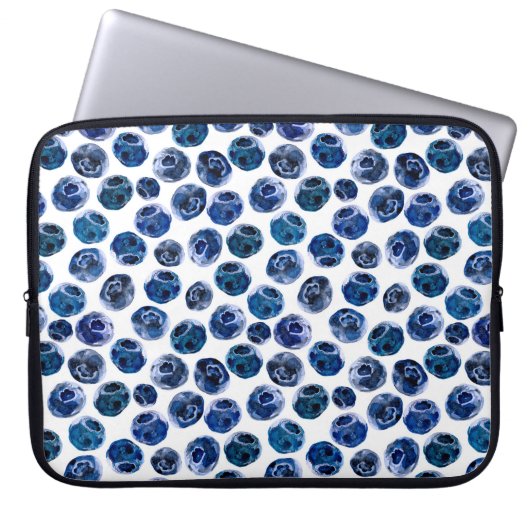 Illustriertes Blaubeeren-Set-Muster Laptopschutzhülle (Vorderseite)