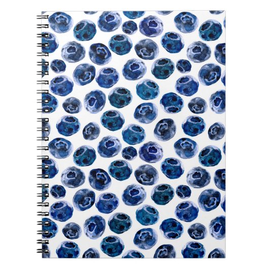 Illustriertes Blaubeeren-Set-Muster Notizblock (Vorderseite)