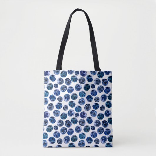 Illustriertes Blaubeeren-Set-Muster Tasche (Vorderseite)
