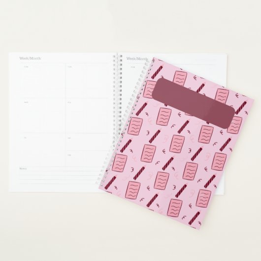 Illustriertes Bleistift- und Notizpapier-Muster Ro Planer (Anzeige)