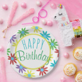 Illustriertes Blumendesign Pappteller (Party)