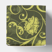 Illustriertes Blumenmuster in Schwarz und Grün Geschenkschachtel (Oben)