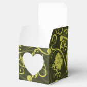 Illustriertes Blumenmuster in Schwarz und Grün Geschenkschachtel (Geöffnet)